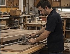 Trabajo de carpintería náutica en madera